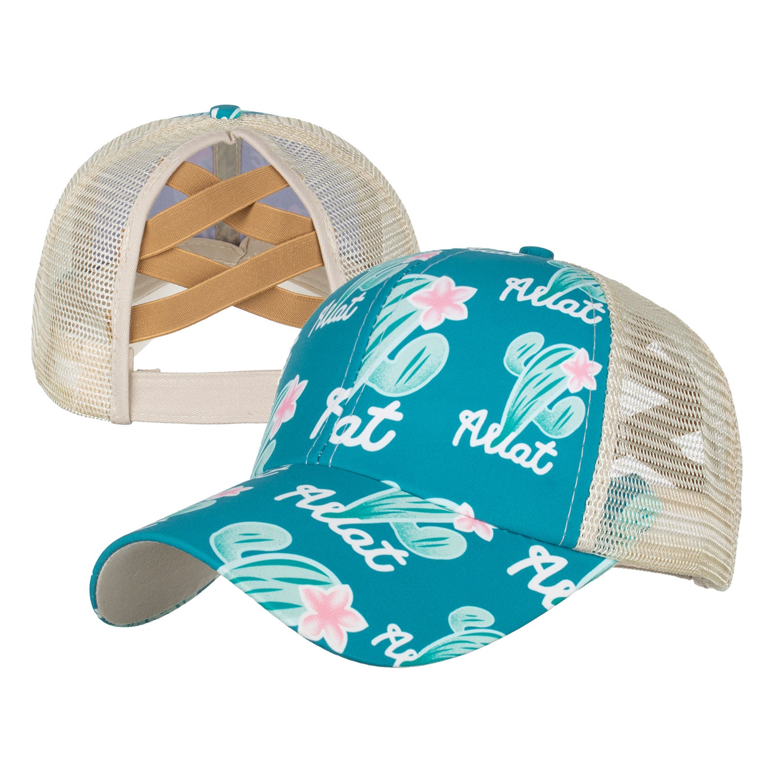 Wholesale Cotton Polyester Cross Ponytail Baseball Hats